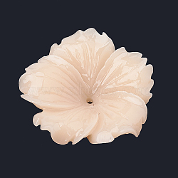 Dyed Synthetic Coral Bead Caps, Flower, PeachPuff, 29~31.5x30~32x7~8.5mm, Hole: 1mm(CORA-N002-2-02K)
