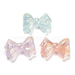 Acrylic Beads, with Glitter Powder, Bowknot, Mixed Color, 31x44x12mm, Hole: 1.6mm(MACR-K353-37)