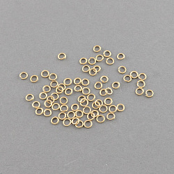 Open Jump Rings Iron Jump Rings, Light Gold, 7x0.7mm, Inner Diameter: 6mm, 21 Gauge, about 8000pcs/500g(IFIN-R189-7x0.7mm-G)