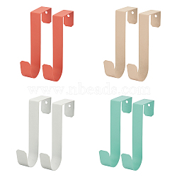 NBEADS 8Pcs 4 Colors Over The Door Hook, Z-Shaped Reversible Door Hooks, Dual Head Single Over Door Hooks and Door Hanger, Mixed Color, 4-1/2x3-1/8x3/4 inch(115x80x20mm), Hole: 5mm(AJEW-NB0002-18)