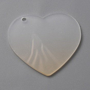 Gradient Transparent Acrylic Disc Big Pendants, for Keychain, Heart, Gold, 46.5x50.5x2mm, Hole: 3mm