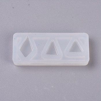 Silicone Molds, Resin Casting Molds, For UV Resin, Epoxy Resin Jewelry Making, Triangle, White, 37x15.5x5mm