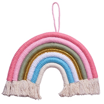 Rainbow Wall Decoration, Woven Wall Hanging, for Nursery and Home Decoration, Colorful, 17x25x1.4cm