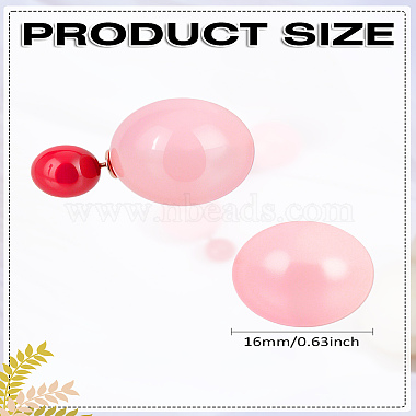 1Pair Plastic Round Stud Earrings(EJEW-LP0012-06C)-2