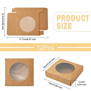 12pcs Square Kraft Paper Storage Gift Boxes(CON-YW0001-83)-2