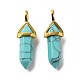 Synthetic Turquoise Pointed Pendants(G-K329-08G)-2