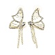 Aretes de rhinestone de cristal y circonitas cúbicas transparentes(EJEW-C037-01B-LG)-1