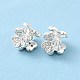 Rack Plating Brass Micro Pave Clear Cubic Zirconia Clover Beads(KK-D075-04S)-3