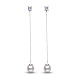 SHEGRACE Chic Rhodium Plated 925 Sterling Silver Dangle Ear Threads(JE184A)-1