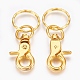 hebillas giratorias de hierro con anillos de claves(HJEW-H017-G)-2