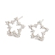 Rack Plating Brass Cubic Zirconia Star Stud Earrings(EJEW-K245-46P)-1