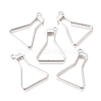 Alloy Open Back Bezel Pendants, For DIY Epoxy Resin, Pressed Flower Jewelry, Drift Bottle, Platinum, 41.5x30.5x3.5mm, Hole: 2.5mm(PALLOY-TAC0012-03P)