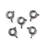 20Pcs Brass Spring Ring Clasps, for Jewelry Making, Gunmetal, 9 Gauge, 9x7x3mm, Hole: 1.5mm(FIND-WH01520-095)