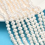 Natural Cultured Freshwater Pearl Beads Strands, Potato, Grade A++, Antique White, 6~6.5mm, Hole: 0.6mm, about 66pcs/strand, 13.70''(34.8cm)(PEAR-L034-04)
