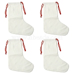 Linen Heat Transfer Christmas Stocking Pendant Decorations, for Christmas Party Decor, WhiteSmoke, 380~390x275mm(AJEW-YWC0001-09)