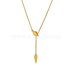 Adjustable 304 Stainless Steel Snake Lariat Necklaces for Women, Golden, 21.26 inch(54cm)(WGE42D0-01)
