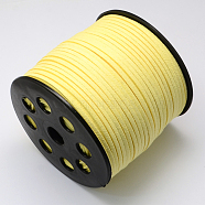 Eco-Friendly Faux Suede Cord, Faux Suede Lace, Champagne Yellow, 3.0x1.4mm, about 98.42 yards(90m)/roll(LW-R007-3.0mm-1062)
