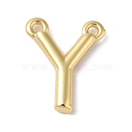 Rack Plating Brass Pendants, Long-Lasting Plated, Lead Free & Cadmium Free, Letter Charms, Real 18K Gold Plated, Letter Y, 11x9x2mm, Hole: 1mm(KK-L216-003G-Y)