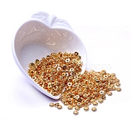 Brass Spacer Beads, Long-Lasting Plated, Flat Round, Golden, 1/4 inch(8mm)(KK-WH0042-08E-G)