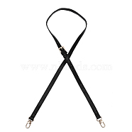 Adjustable PU Leather Bag Straps, with Alloy Swivel Clasps, Black, 105~120.8x1.5x0.45cm(FIND-WH0111-403B)