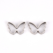 201 Stainless Steel Linking Rings, Butterfly, Stainless Steel Color, 8x11.50x1mm(STAS-Q238-038A)