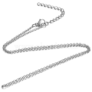 304 Stainless Steel Cable Chain Necklace, with Lobster Claw Clasps, Stainless Steel Color, 27.5 inch(70cm), 1.6mm(X-STAS-T040-PJ204-70)