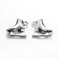 Tibetan Style Alloy Pendants, Ice Skates, Cadmium Free & Lead Free, Antique Silver, 18x16x5mm, Hole: 2mm, about 310pcs/1000g(TIBEP-24261-AS-RS)