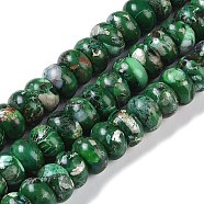 Dyed Synthetic Imperial Jasper Beads Strands, Rondelle, Green, 10x6mm, Hole: 1.5mm, about 68pcs/strand, 15.75''(40cm)(G-P529-E01-A09)