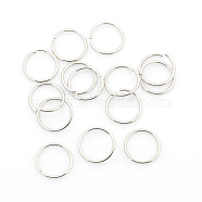 304 Stainless Steel Open Jump Rings, Stainless Steel Color, 18 Gauge, 10x1mm, Inner Diameter: 8mm, about 61pcs/10g(X-STAS-J013-10x1mm-01)