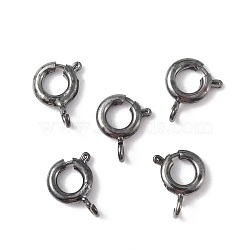 20Pcs Brass Spring Ring Clasps, for Jewelry Making, Gunmetal, 9 Gauge, 9x7x3mm, Hole: 1.5mm(FIND-WH01520-095)