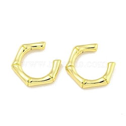 Brass Cuff Earrings, Hexagon, Real 18K Gold Plated, 14.5x2.5mm(EJEW-C104-058G)