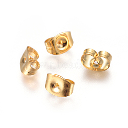 304 Stainless Steel Ear Nuts, Butterfly Earring Backs for Post Earrings, Golden, 4.5x6x3mm, Hole: 0.7mm(STAS-I120-43-G)