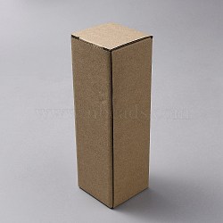 Rectangle Kraft Cardboard Box, Tan, 6.3x6.1x19cm(CON-WH0107-14)