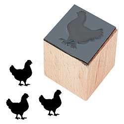 Olycraft 1Pc Plastic Rubber Stamps with Wood Handles, DIY Drawing Stamps, Chick, 33.5x25.5x25.5mm(WOOD-OC0003-64B)