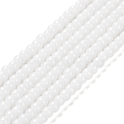 Imitation Jade Glass Beads Strands, Round, WhiteSmoke, 2~2.5mm, Hole: 0.6mm, about 173~180pcs/strand, 14.57''~14.84''(37~37.7cm)(X-GLAA-K062-A01-09)