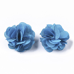 Polyester Fabric Flowers, for DIY Headbands Flower Accessories Wedding Hair Accessories for Girls Women, Royal Blue, 34mm(FIND-R076-02E-1)