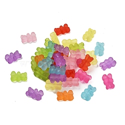 Frosted Transparent Acrylic Beads, Bear, Mixed Color, 18.5x11.5x7.5mm, Hole: 1.8mm, about 515pcs/500g(SACR-F015-02)