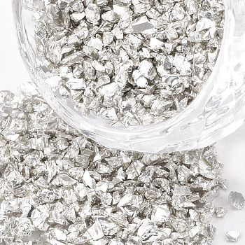 FGB Plated Glass Seed Beads, For Nail Art Decoration Accessories, No Hole/Undrilled, Chips, WhiteSmoke, 1.5~2.0mm, about 450g/bag