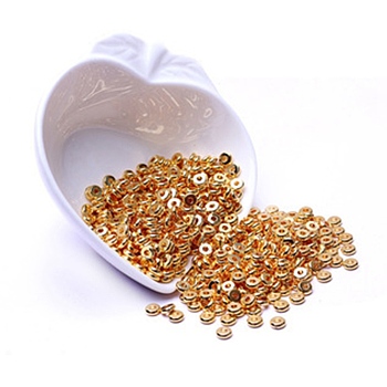 Brass Spacer Beads, Long-Lasting Plated, Flat Round, Golden, 1/4 inch(8mm)