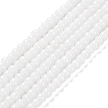 Imitation Jade Glass Beads Strands, Round, WhiteSmoke, 2~2.5mm, Hole: 0.6mm, about 173~180pcs/strand, 14.57''~14.84''(37~37.7cm)