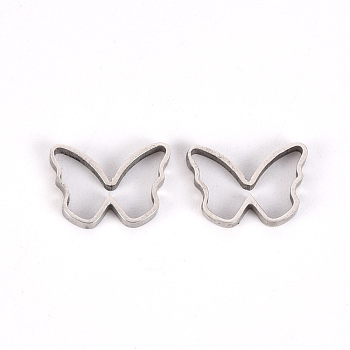 201 Stainless Steel Linking Rings, Butterfly, Stainless Steel Color, 8x11.50x1mm