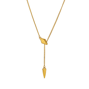 Adjustable 304 Stainless Steel Snake Lariat Necklaces for Women, Golden, 21.26 inch(54cm)