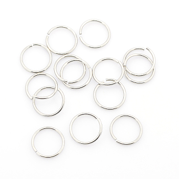 304 Stainless Steel Open Jump Rings, Stainless Steel Color, 18 Gauge, 10x1mm, Inner Diameter: 8mm, about 61pcs/10g