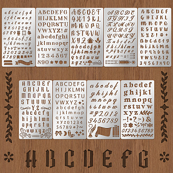 Stainless Steel Metal Cutting Dies Stencils, for DIY Scrapbooking/Photo Album, Decorative Embossing, Letter A~Z, 177x101mm, 9pcs/set