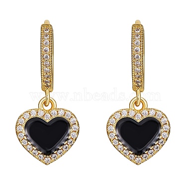 Black Heart Cubic Zirconia Earrings