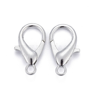 Platinum Plated Zinc Alloy Lobster Claw Clasps(X-E107-P-NF)-3