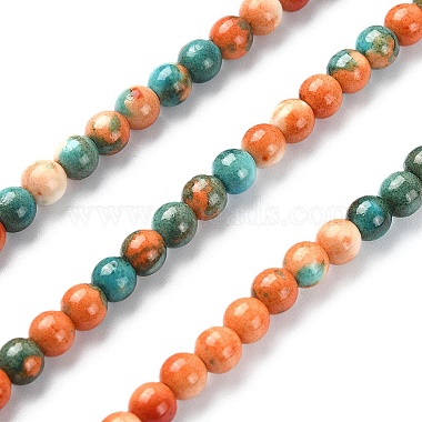 Synthetic Ocean White Jade Round Beads Strands(G-YW0001-42A)-2