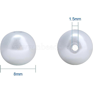 perles rondes en perles de verre teintées écologiques(HY-BC0001-8mm-RB001)-3
