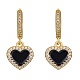 Clear Cubic Zirconia Heart Dangle Hoop Earrings(EJEW-SW00011-02)-1