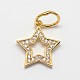 CZ Brass Micro Pave Cubic Zirconia Five-Pointed Star Charms(ZIRC-L018-07)-2